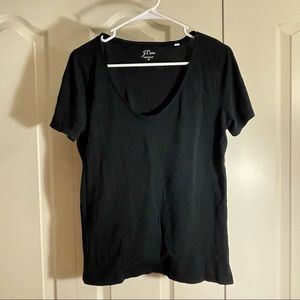 J. Crew Black V Neck Cotton T Shirt